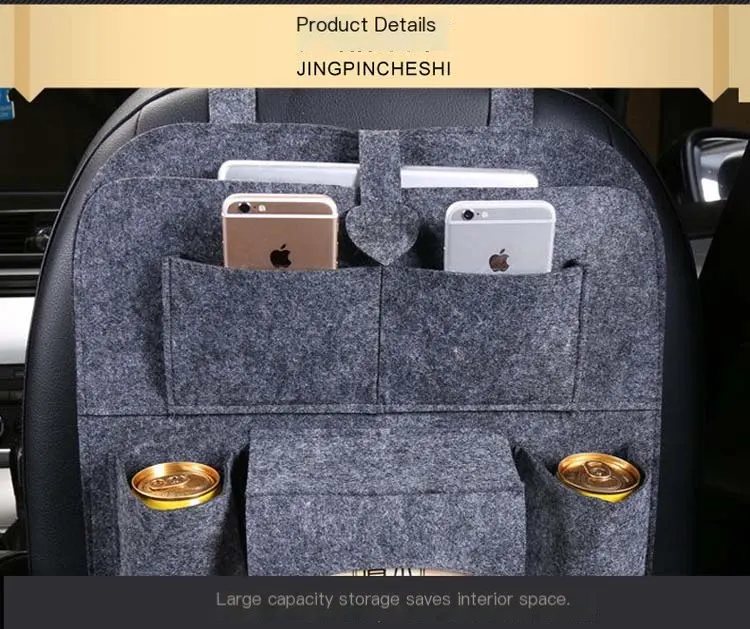 Organizador de asiento trasero para automóvil, bolsa de almacenamiento multifuncional para respaldo, colgante creativo y práctico, caja organizadora para vehículo.-14