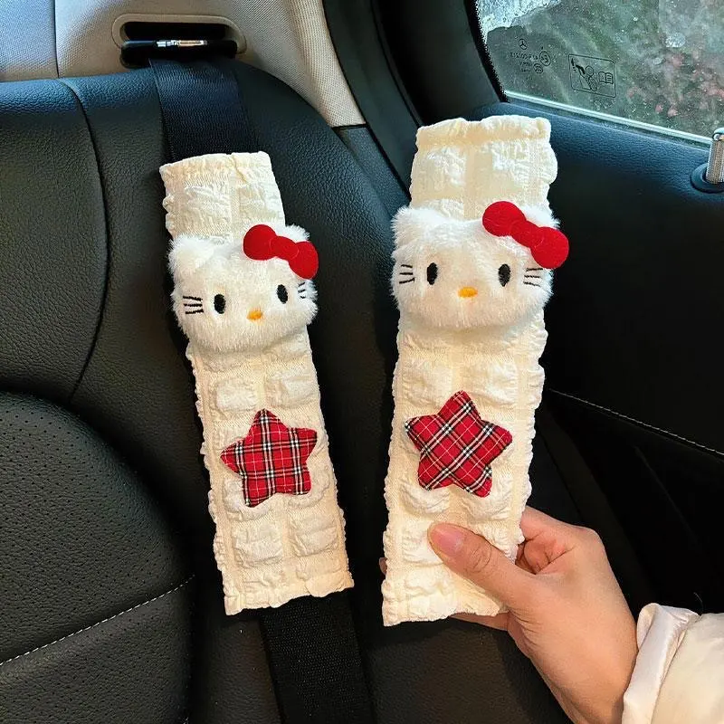 Luxury Hello Kitty Car Seat Belt Shoulder Pad Set for Two – The Perfect Combination of Comfort, Anti-Chafing, and Sweet Decoration