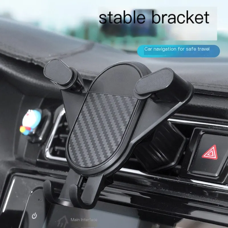 Soporte para teléfono móvil de automóvil, nuevo modelo, accesorios para vehículos, soporte de gravedad para salida de aire, navegación, soporte de doble gancho para navegación de automóvil.