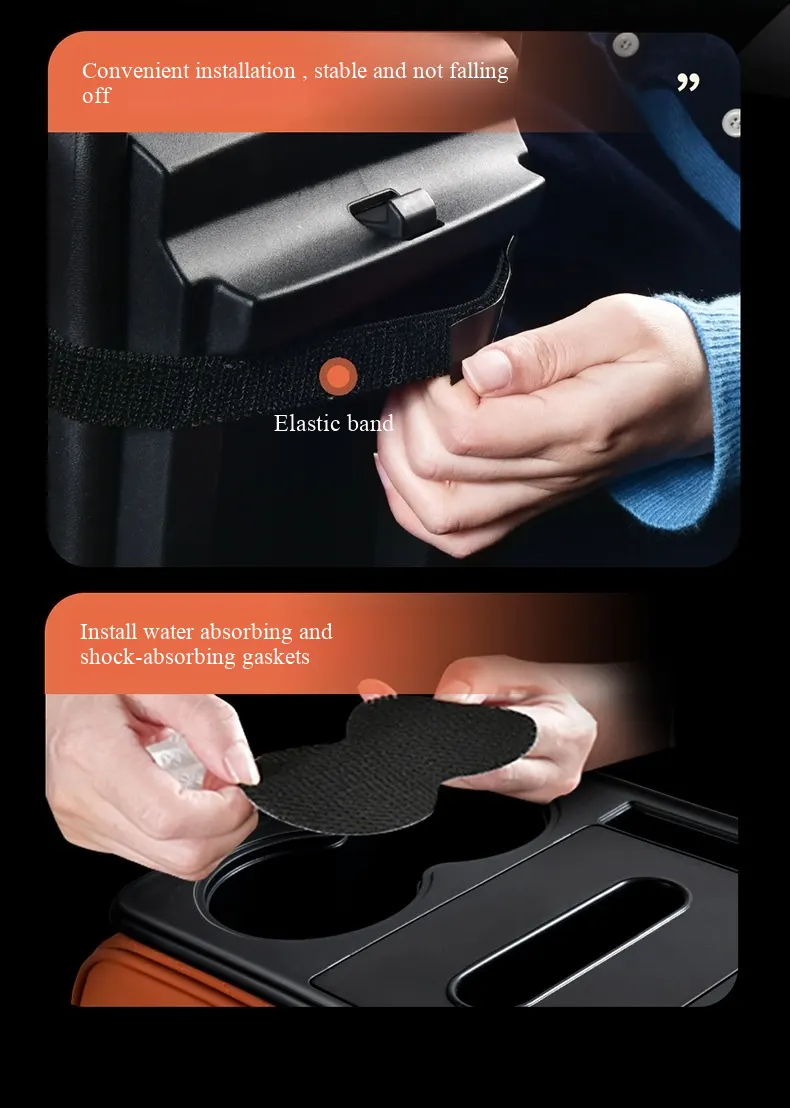 Elevación multifuncional 5 en 1 para apoyabrazos de automóvil | Sistema de soporte ergonómico y almacenamiento inteligente-12