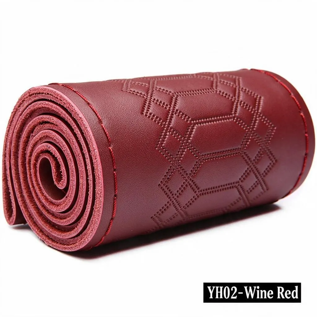 Funda de volant de cuir genuí de 38 cm cosida a mà antilliscant