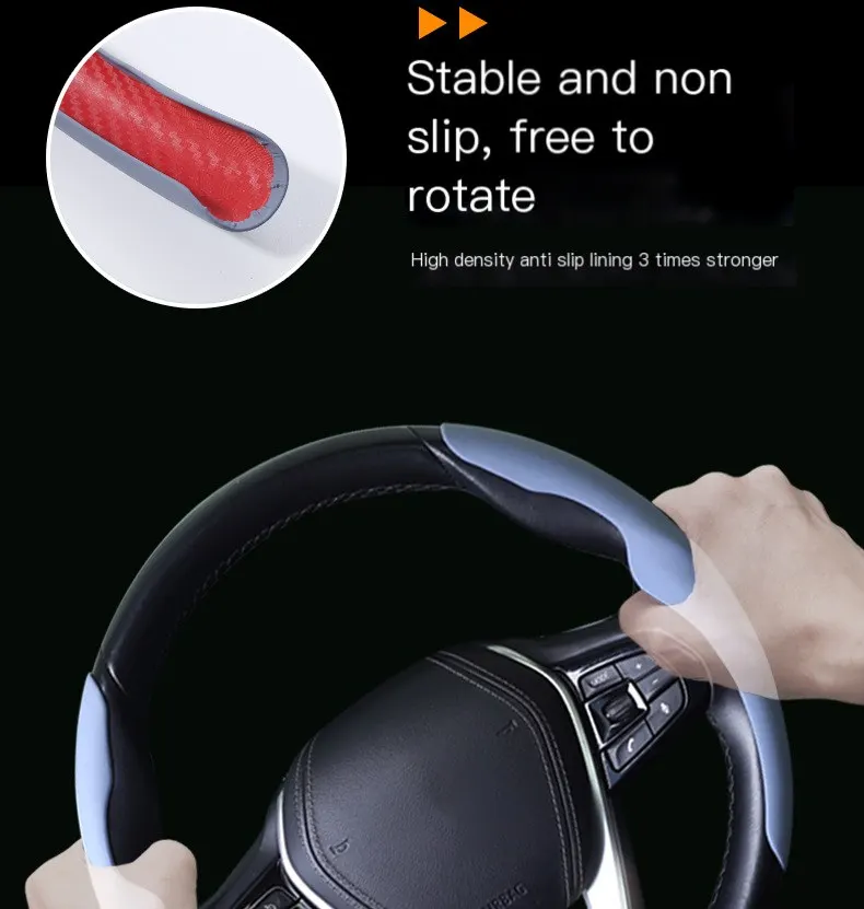 Funda de volante líquida de alta gama para automóvil, resistente al desgaste y antideslizante, apta para todas las estaciones, cubierta de volante para coche.-13