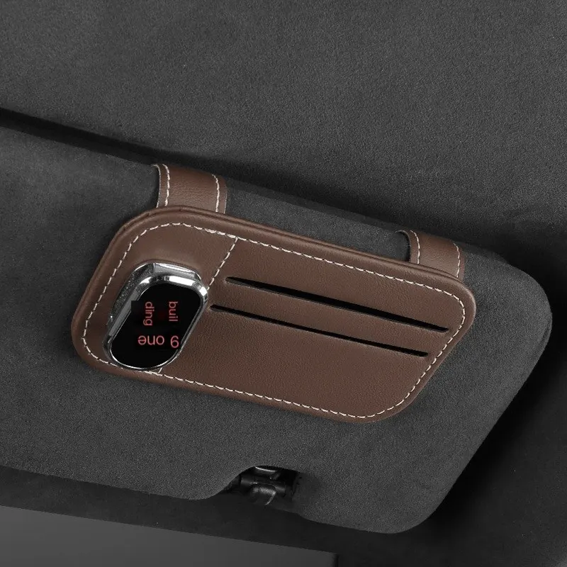 Organisateur de rangement pour pare-soleil de voiture, support multifonctionnel pour lunettes, pochette de rangement pour cartes, porte-cartes, poche à billets et documents.