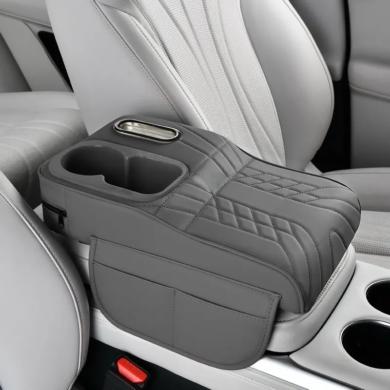 Funda de consola central para automóvil, organizador universal, caja de pañuelos para vehículo, soporte para vasos, elevador multifuncional 4 en 1.