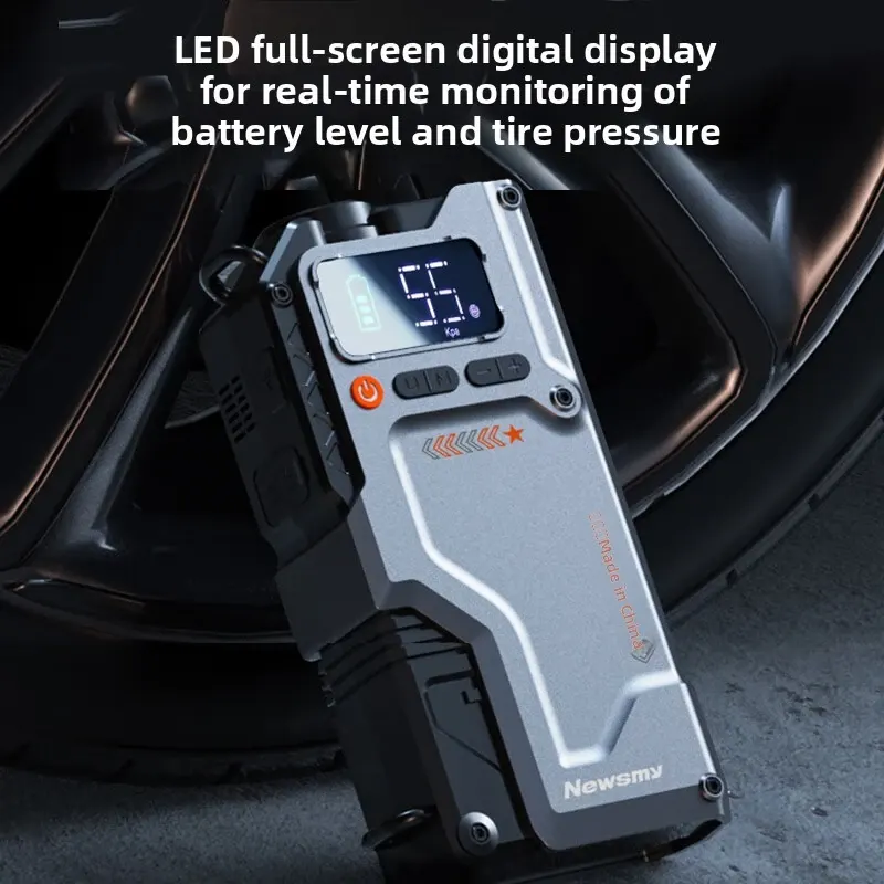 Démarreur portatif avec gonfleur de pneus 1000A crête 12000mAh banque d'alimentation