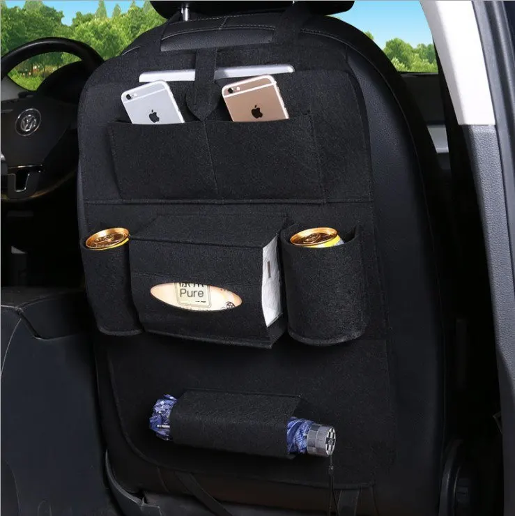 Organizador de asiento trasero para automóvil, bolsa de almacenamiento multifuncional para respaldo, colgante creativo y práctico, caja organizadora para vehículo.