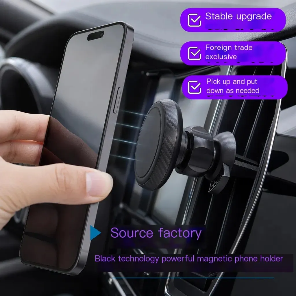 Support téléphonique magnétique pour voiture, support multifonctionnel à fixation sur bouche d'aération avec rotation à 360°, support de navigation pour téléphone.