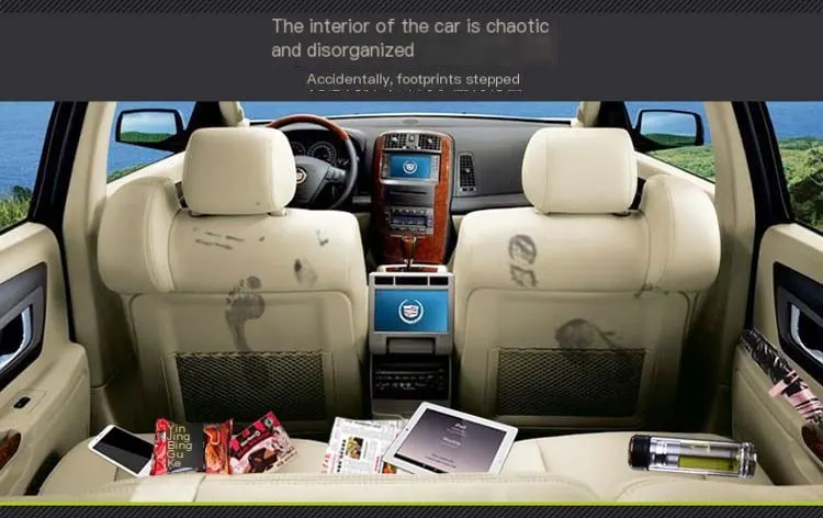 Organizador de asiento trasero para automóvil, bolsa de almacenamiento multifuncional para respaldo, colgante creativo y práctico, caja organizadora para vehículo.-9