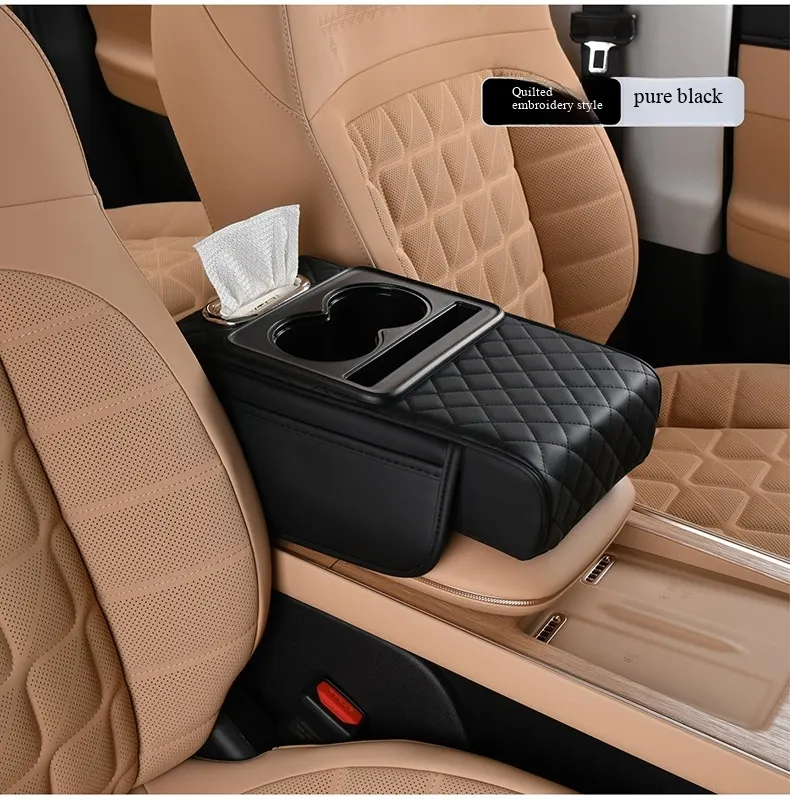 Elevación multifuncional 5 en 1 para apoyabrazos de automóvil | Sistema de soporte ergonómico y almacenamiento inteligente-25