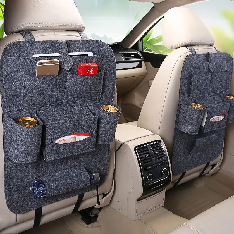 Organizador de asiento trasero para automóvil, bolsa de almacenamiento multifuncional para respaldo, colgante creativo y práctico para auto, caja organizadora.
