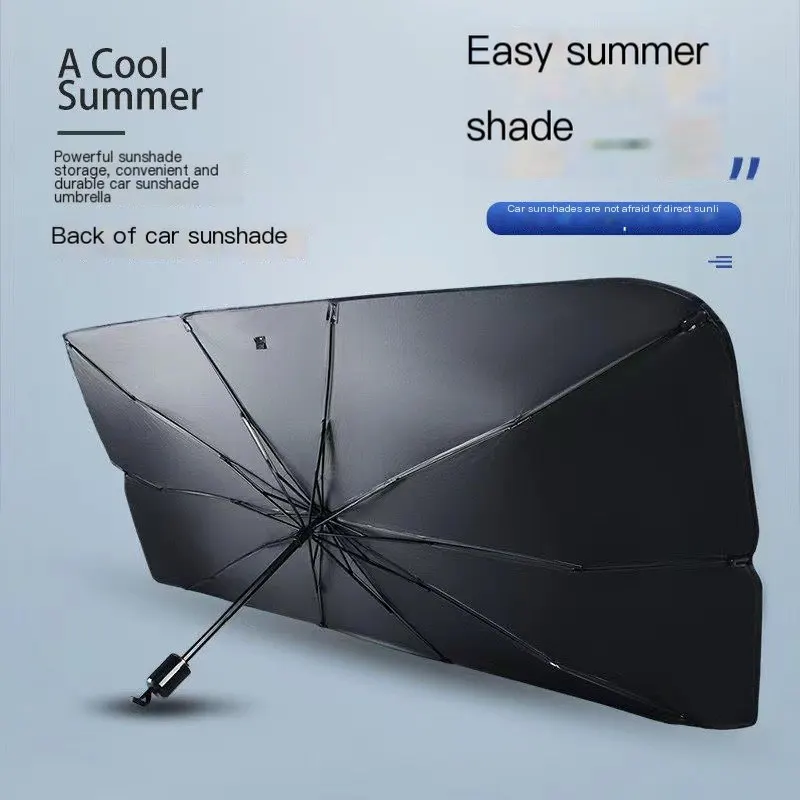 Parapluie pare-soleil pour voiture, isolant thermique et protection solaire pour pare-brise avant, pliable, tissu occultant de voiture, store pare-soleil extensible, accessoire automobile.