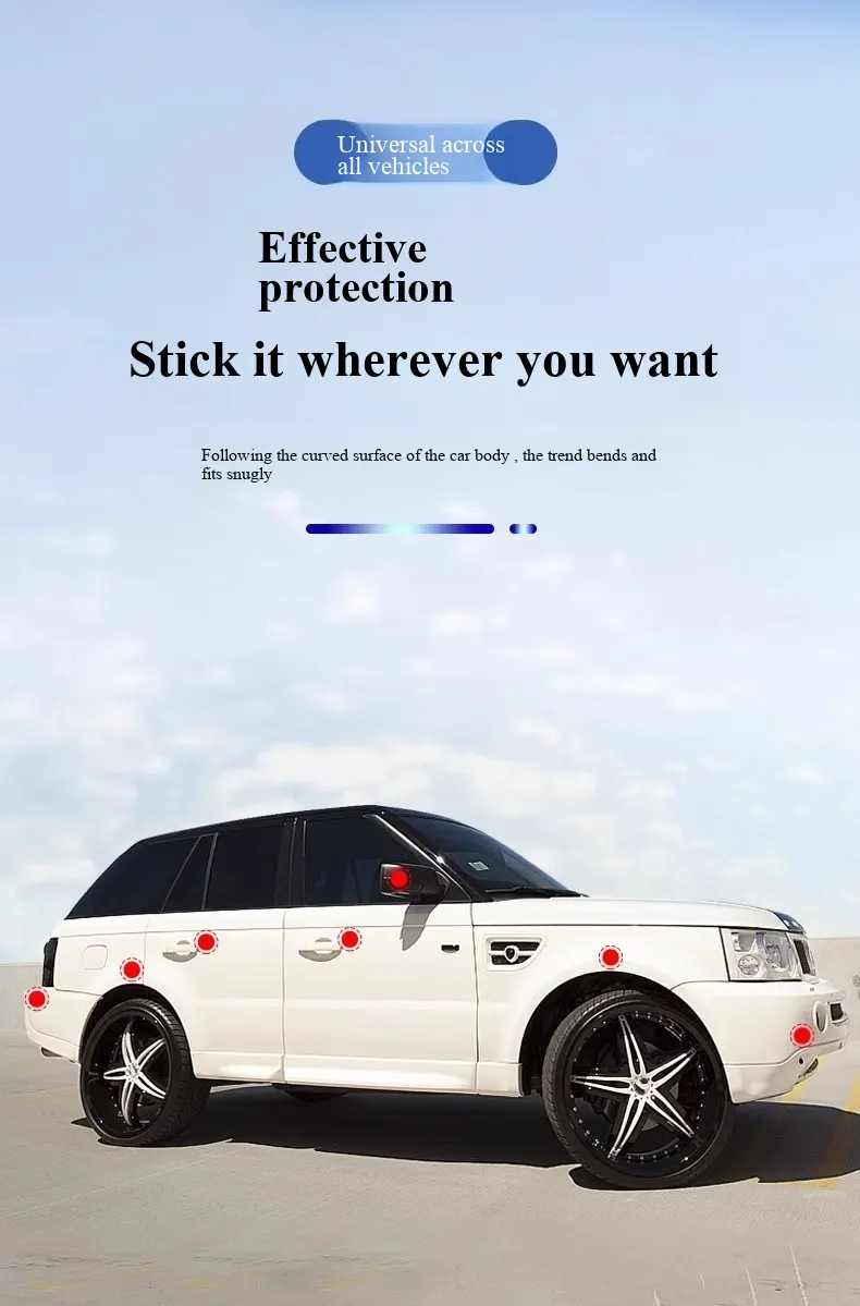 Set de benzi de protecție auto cu elasticitate înaltă - integrare între avertizare reflectorizantă și protecție fizică, compatibil cu toate tipurile de vehicule-9