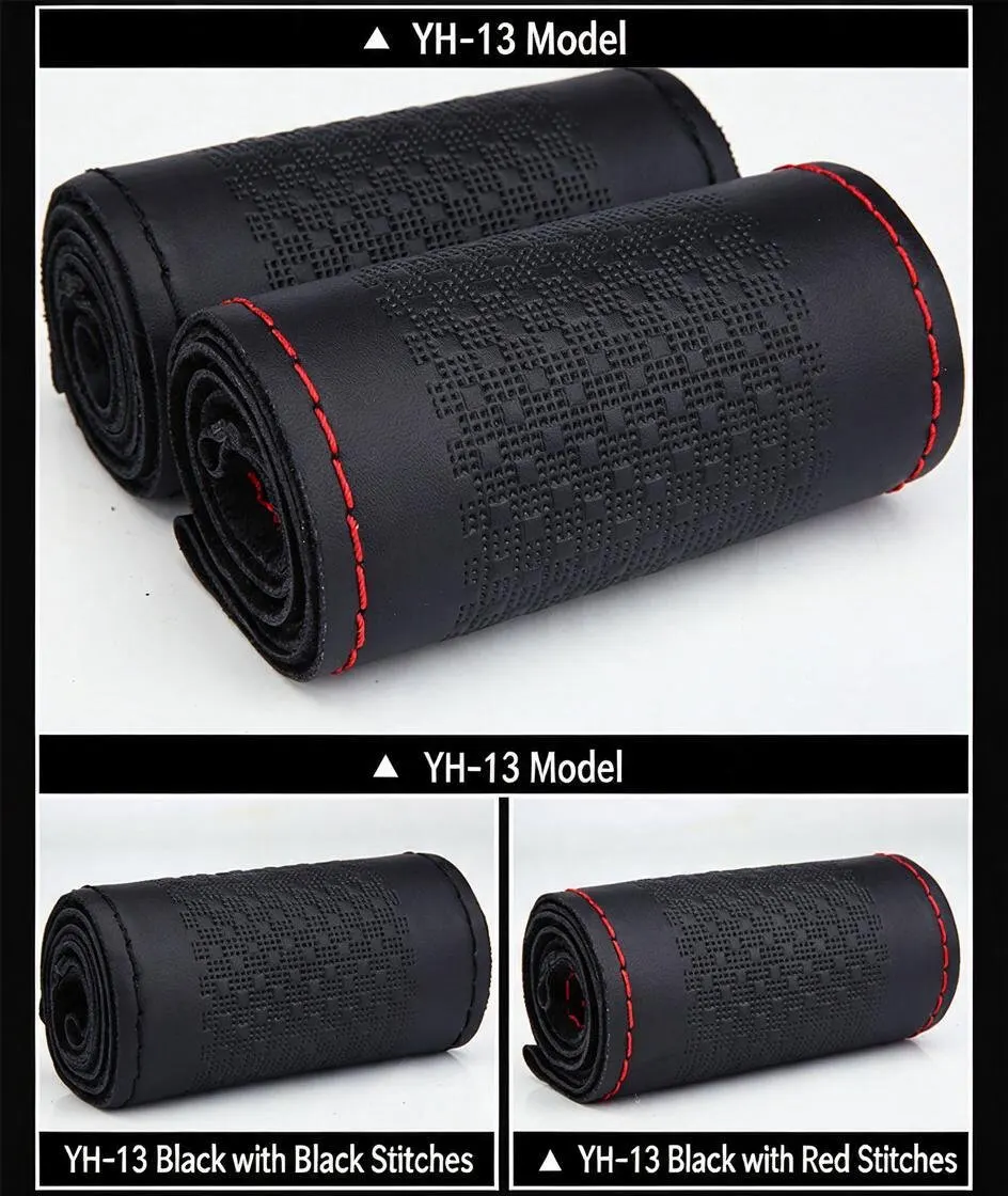 Manibus Sutum Rotae Gubernaculi Integumentum, Primum Stratum Corii Bovis, 38cm Universalis Accommodatio-12
