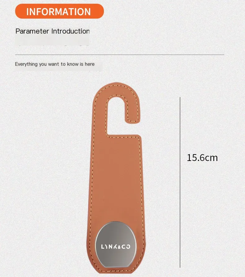 Gancho pequeño para asiento del copiloto compatible con Lynk & Co 01/02/03/05/06/09, accesorio de decoración para interiores de automóviles.-8
