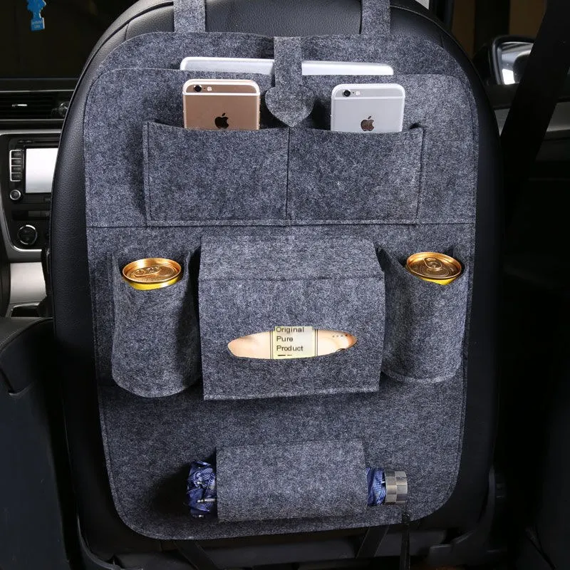 Organizador de asiento trasero para automóvil, bolsa de almacenamiento multifuncional para respaldo, colgante creativo y práctico, caja organizadora para vehículo.