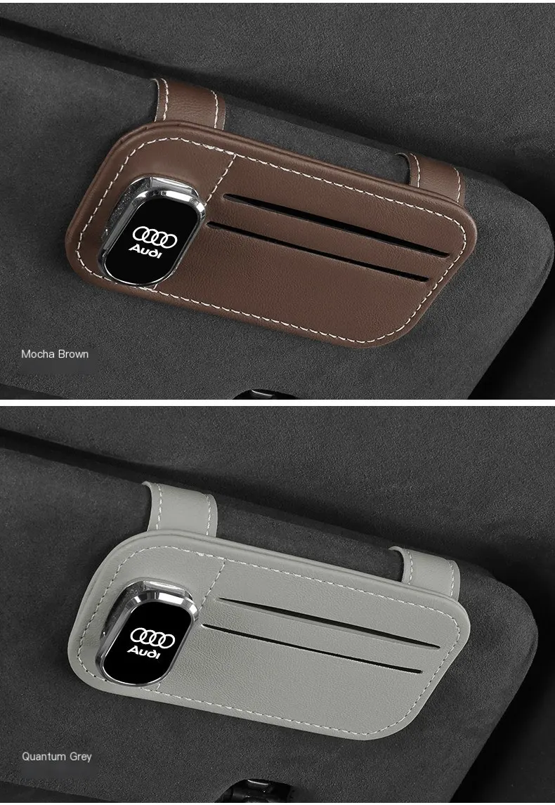 Organisateur de rangement pour pare-soleil de voiture, support multifonctionnel pour lunettes, pochette de rangement pour cartes, porte-cartes, poche à tickets et documents.-11