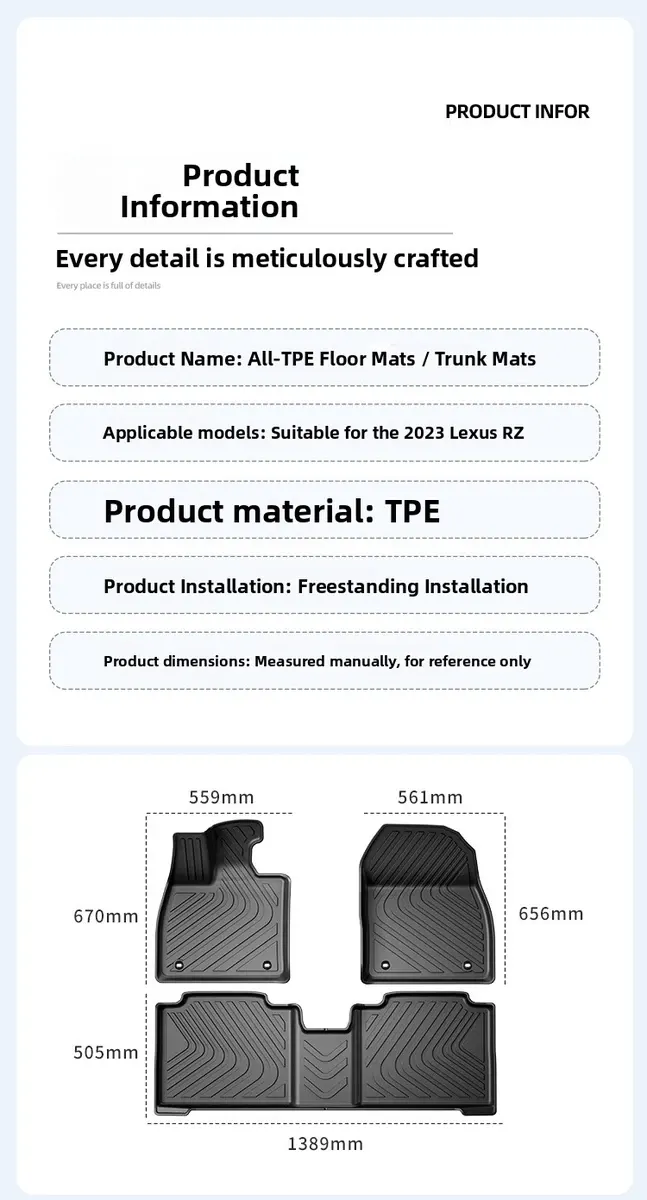 Tapis de sol de voiture en TPE, ajustement personnalisé, tapis de coffre imperméable pour SUV et berline-11