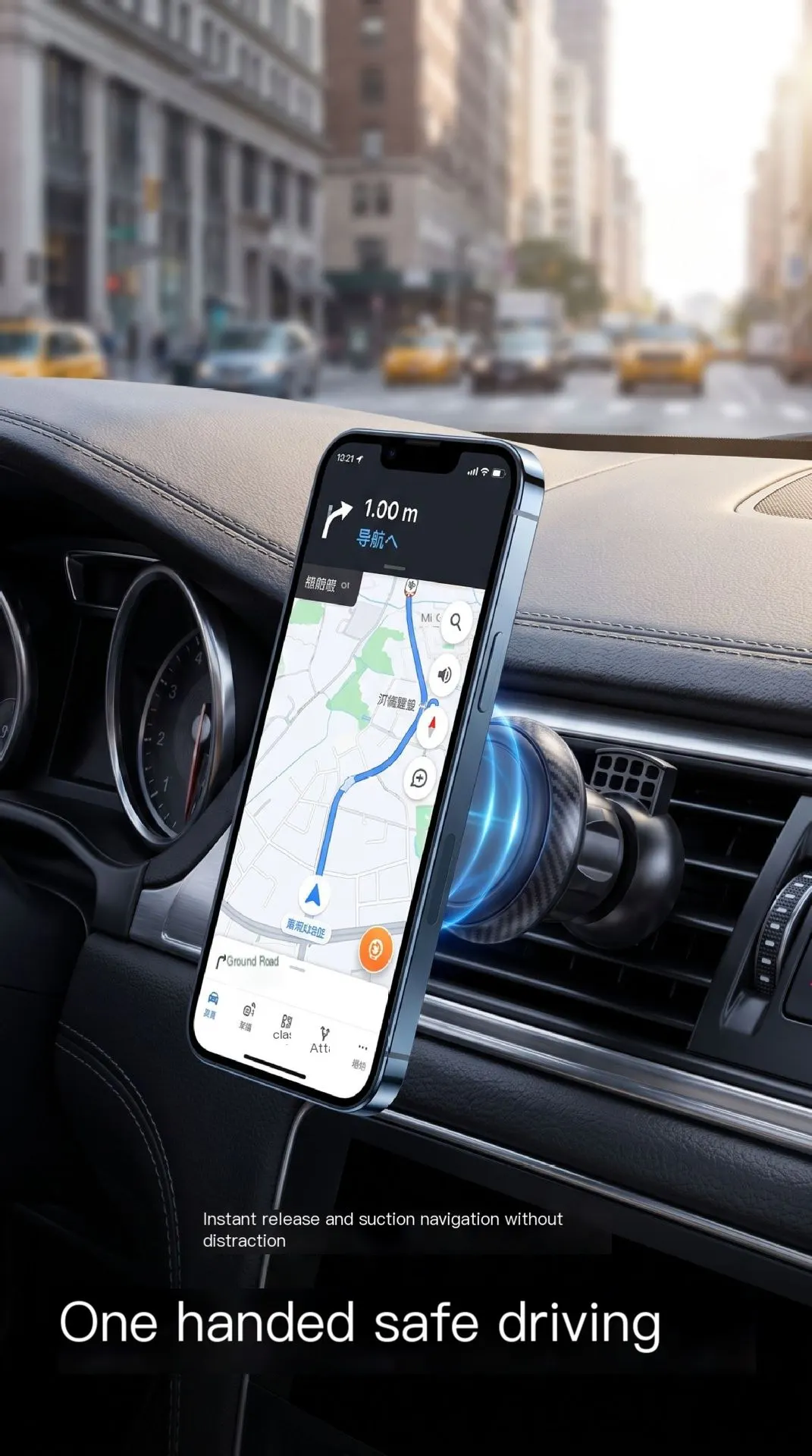 Support de téléphone magnétique pour voiture, support multifonction à rotation 360° pour bouche d'aération, support de navigation pour téléphone à aimant puissant.-8