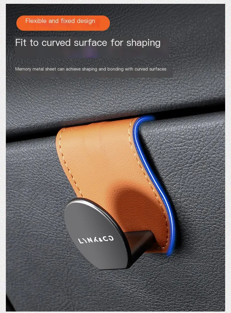 Gancho pequeño para asiento del copiloto compatible con Lynk & Co 01/02/03/05/06/09, accesorio de decoración para interiores de automóviles.-3
