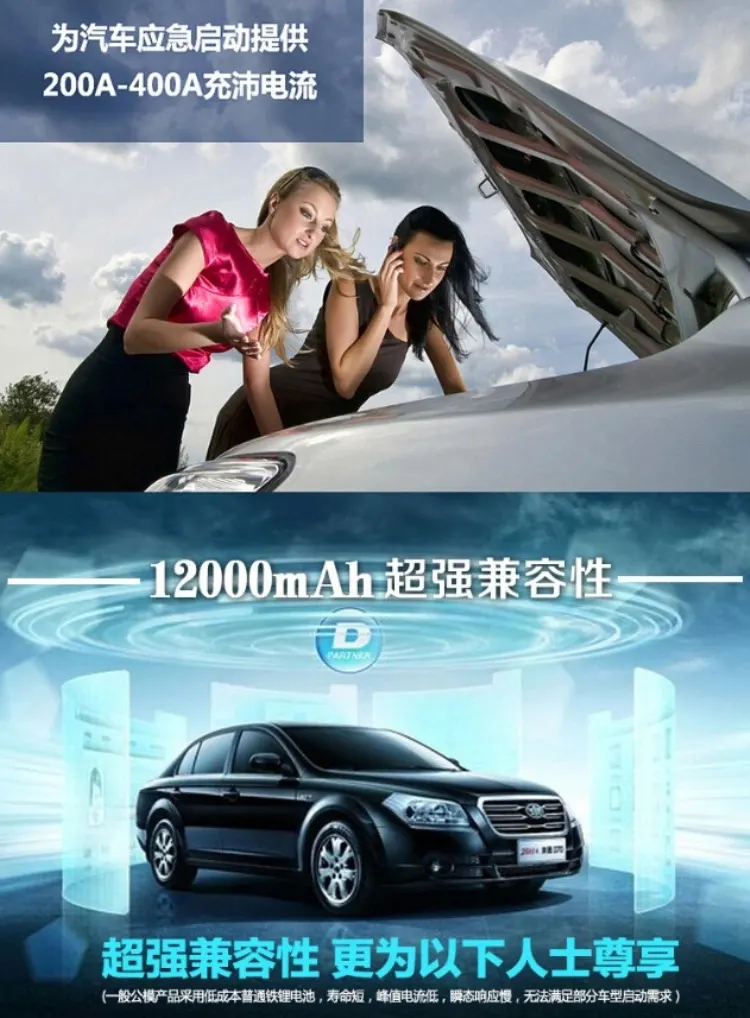 Batterie de secours de démarrage d'urgence pour voiture, grande capacité 16V, banque d'énergie de démarrage pour batterie de secours, démarreur d'urgence.-3