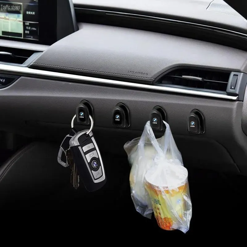 Gancho para auto, gancho adhesivo para la parte delantera del vehículo, gancho invisible de doble uso para el hogar y el auto, artículo de almacenamiento multifuncional completo.