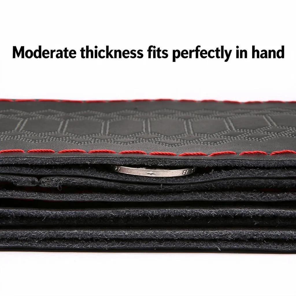 Funda de volant de cuir genuí de 38 cm cosida a mà antilliscant