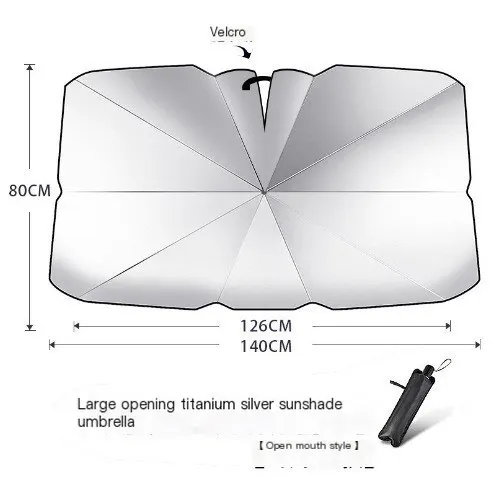 Parapluie pare-soleil pour voiture, isolant thermique et protection solaire pour pare-brise avant, pliable, tissu occultant de voiture, store pare-soleil extensible, accessoire automobile.