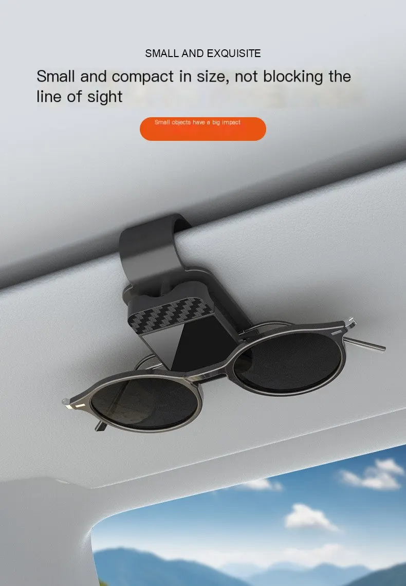 Porte-lunettes de voiture multifonction, nouveau support de lunettes de soleil pour véhicule, pince à billets, rangement pour lunettes de soleil sur pare-soleil.-5
