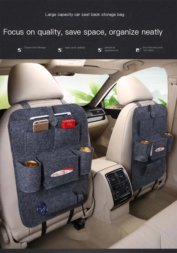 Organizador de asiento trasero para automóvil, bolsa de almacenamiento multifuncional para respaldo, colgante creativo y práctico, caja organizadora para vehículo.-7