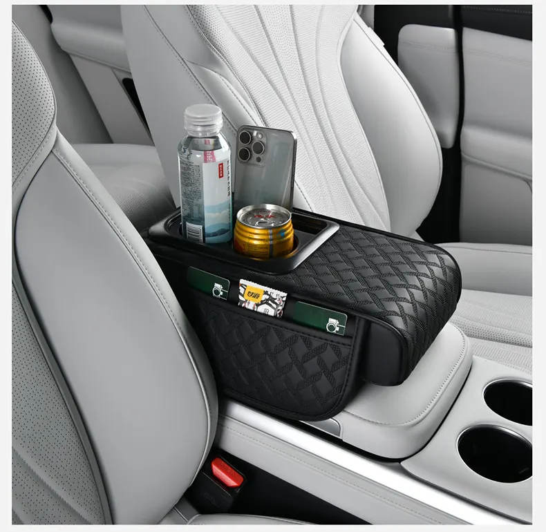 Elevación multifuncional 5 en 1 para apoyabrazos de automóvil | Sistema de soporte ergonómico y almacenamiento inteligente-34