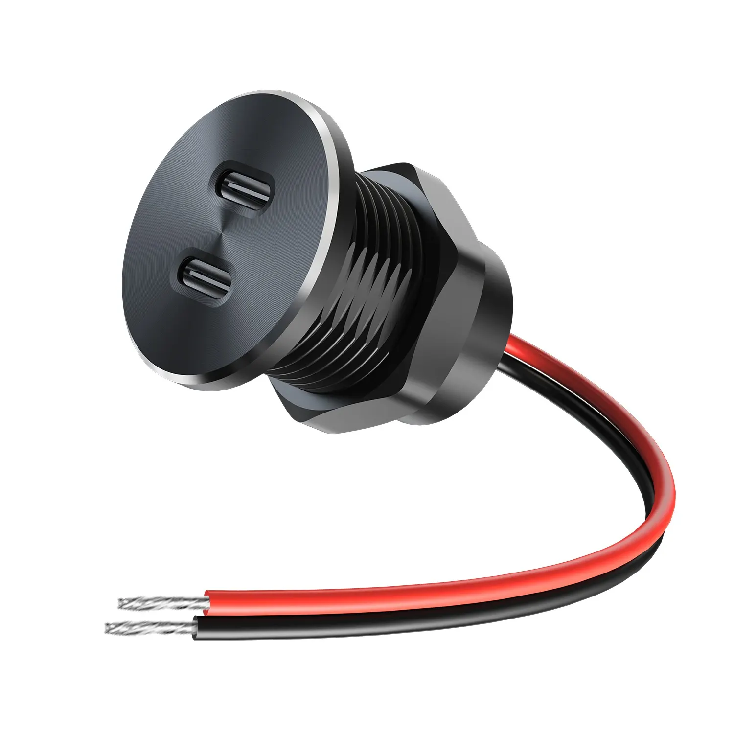 30W Dual Port QC3.0 Schnellladegerät für Auto Aluminiumlegierung USB Typ C Adapter