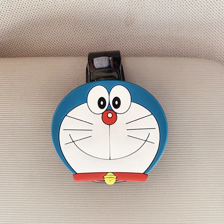 Porte-lunettes de voiture multifonctionnel pour pare-soleil, organisateur de lunettes de soleil, pince à lunettes de voiture, mignon et cartoon, pour lunettes de soleil et montures.-8