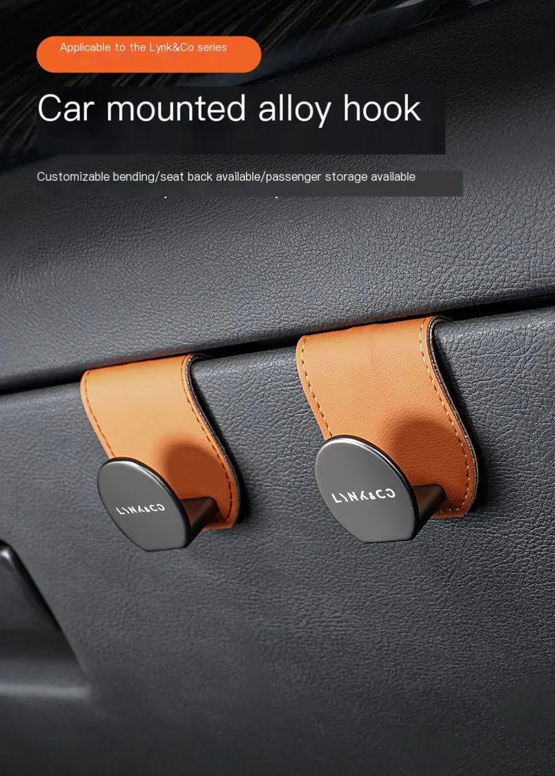 Gancho pequeño para asiento del copiloto compatible con Lynk & Co 01/02/03/05/06/09, accesorio de decoración para interiores de automóviles.-1