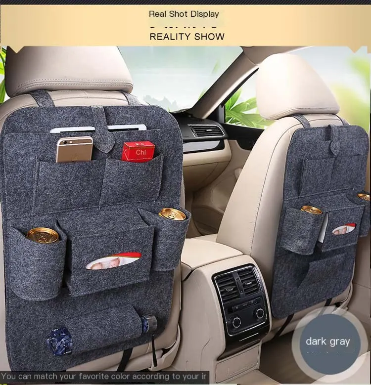Organizador de asiento trasero para automóvil, bolsa de almacenamiento multifuncional para respaldo, colgante creativo y práctico, caja organizadora para vehículo.-16