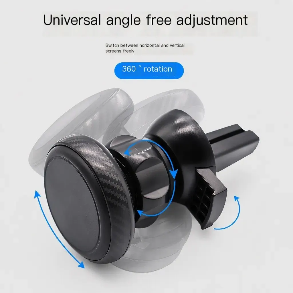 Support téléphonique magnétique pour voiture, support multifonctionnel à fixation sur bouche d'aération avec rotation à 360°, support de navigation pour téléphone.