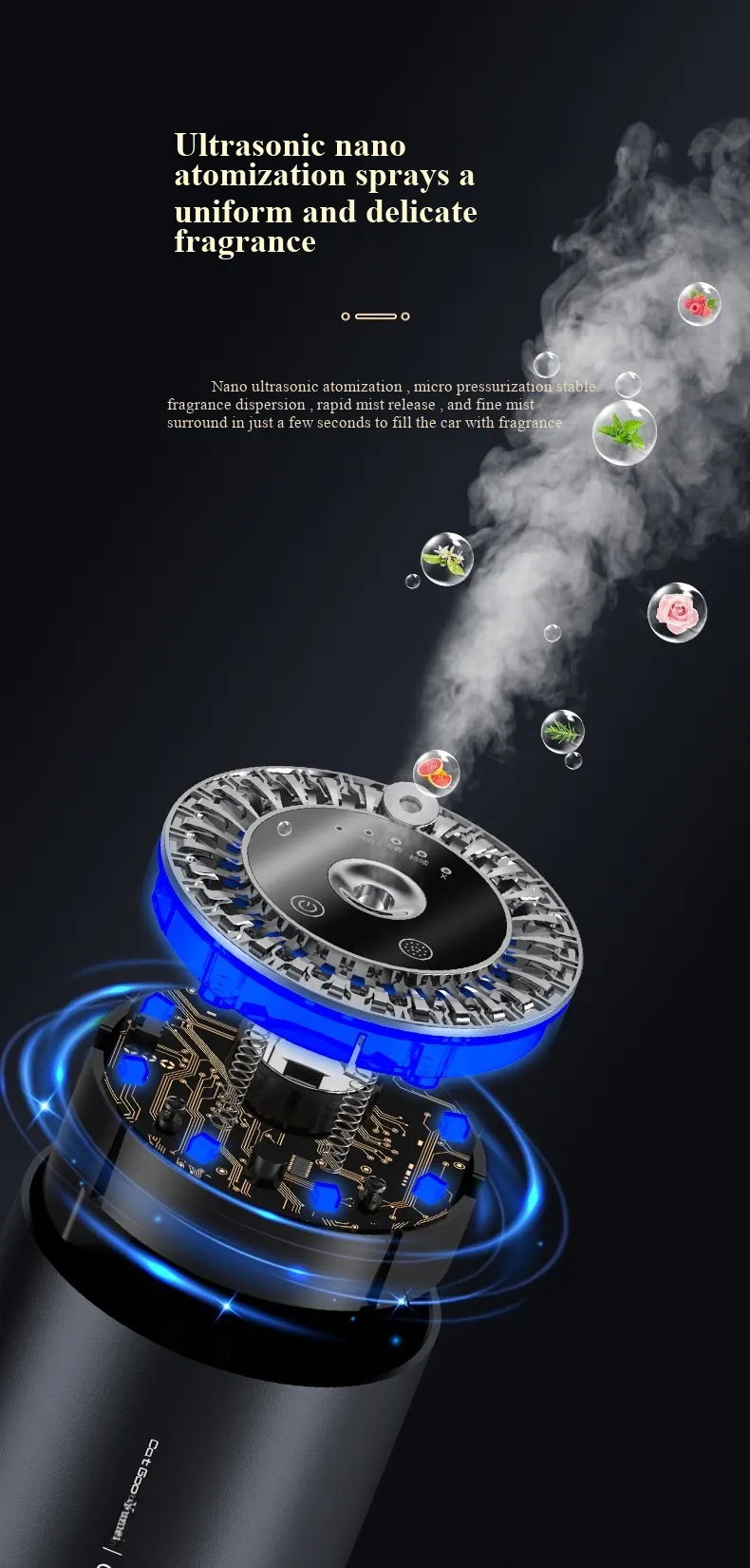 星空投影智能香薰机 - 航空级铝合金车载香氛系统-6