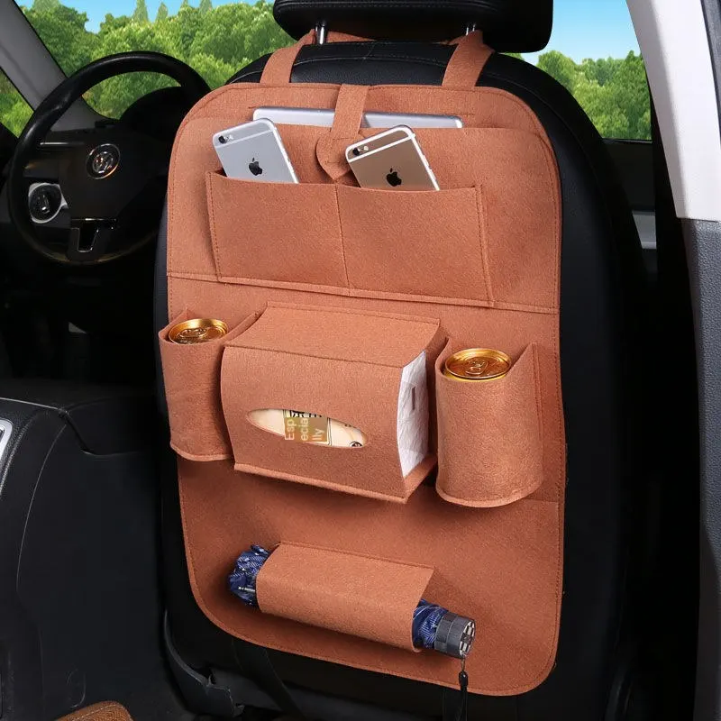 Organizador de asiento trasero para automóvil, bolsa de almacenamiento multifuncional para respaldo, colgante creativo y práctico, caja organizadora para vehículo.