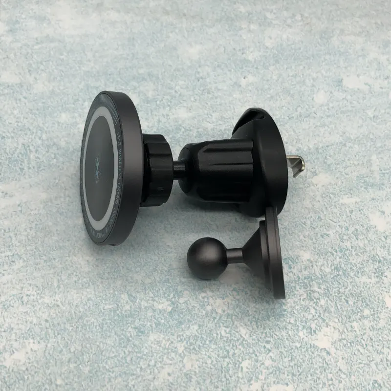 Carregador sense fil magnètic circular lluminós per a cotxe, 15W, suport per a telèfon intel·ligent de càrrega ràpida, compatible amb Apple i Android.-7