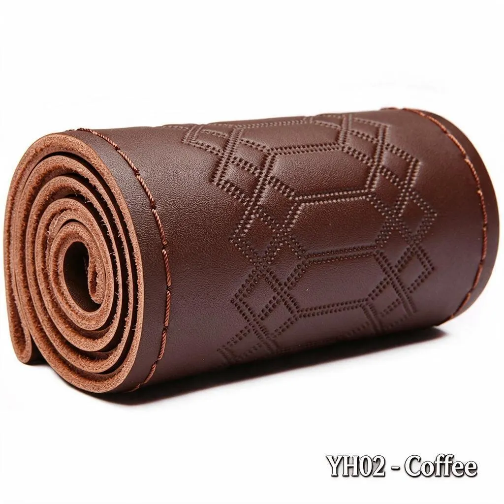 Funda de volant de cuir genuí de 38 cm cosida a mà antilliscant
