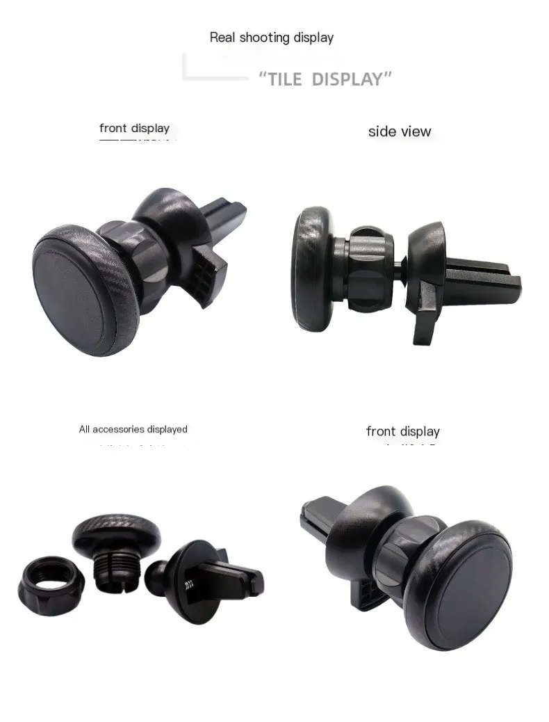Support de téléphone magnétique pour voiture, support multifonction à rotation 360° pour bouche d'aération, support de navigation pour téléphone à aimant puissant.-2