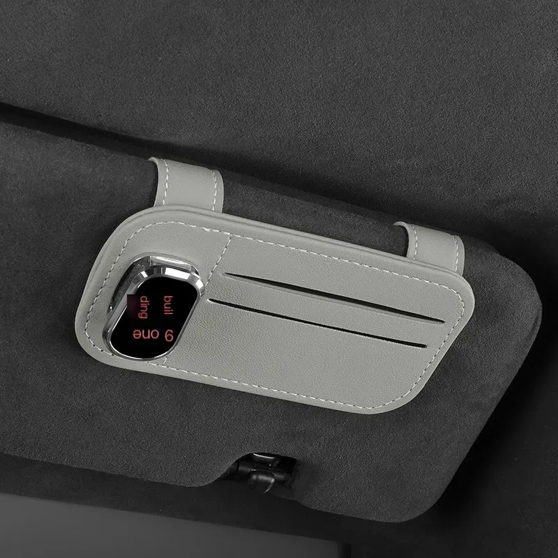 Organisateur de rangement pour pare-soleil de voiture, support multifonctionnel pour lunettes, pochette de rangement pour cartes, porte-cartes, poche à billets et documents.