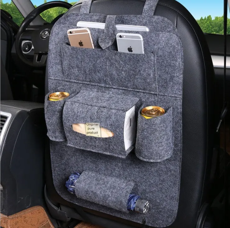 Organizador de asiento trasero para automóvil, bolsa de almacenaje multifuncional para respaldo, colgante creativo y práctico para coche, caja organizadora.