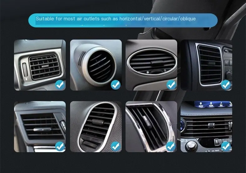 Nuevo soporte para teléfono móvil en el automóvil, accesorio para vehículos, soporte de gravedad para navegación en salida de aire, modelo de doble gancho para navegación en automóvil.-8