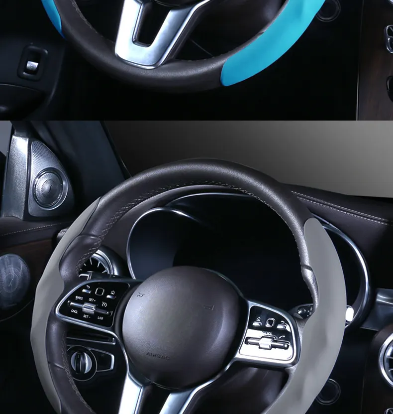 Funda de volante líquida de alta gama para automóvil, resistente al desgaste y antideslizante, apta para todas las estaciones, cubierta de volante para coche.-23