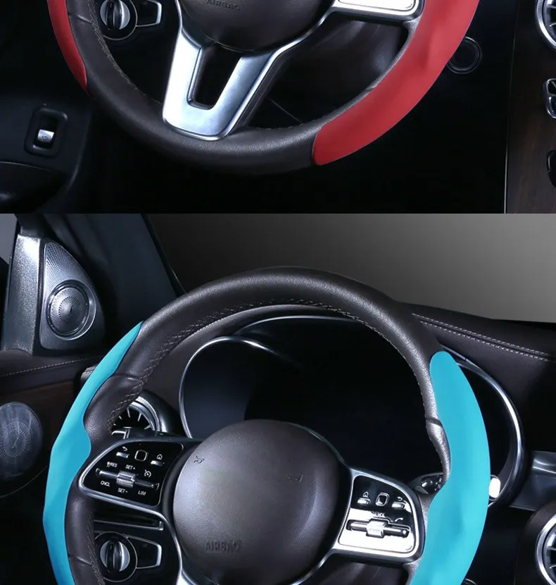 Funda de volante líquida de alta gama para automóvil, resistente al desgaste y antideslizante, apta para todas las estaciones, cubierta de volante para coche.-22