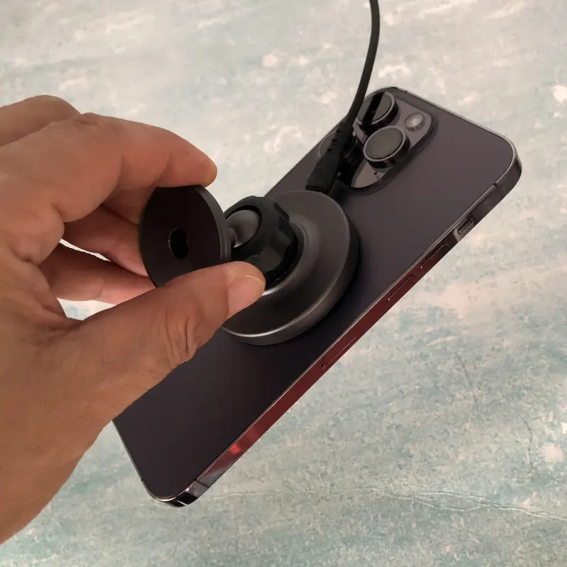Carregador sense fil magnètic circular lluminós per a cotxe, 15W, suport per a telèfon intel·ligent de càrrega ràpida, compatible amb Apple i Android.-9