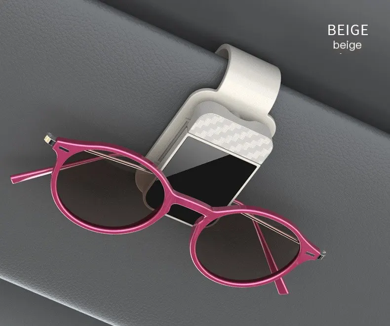 Porte-lunettes de voiture multifonction, nouveau support de lunettes de soleil pour véhicule, pince à billets, rangement pour lunettes de soleil sur pare-soleil.-10