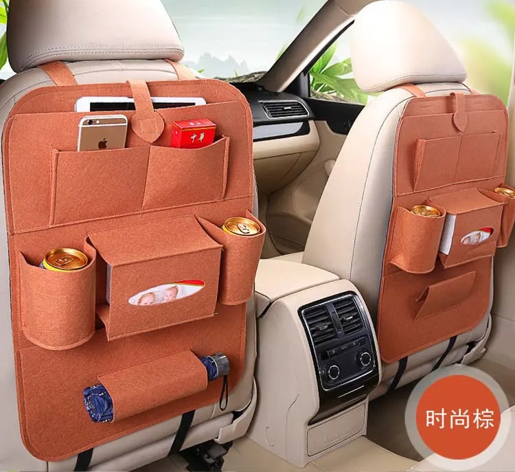 Organizador de asiento trasero para automóvil, bolsa de almacenamiento multifuncional para respaldo, colgante creativo y práctico, caja organizadora para vehículo.-17