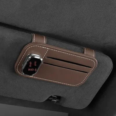Monture de lunettes + porte-carte [Brun Moka] Personnalisable avec logo de voiture