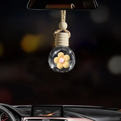【Fleur jaune】Pendentif bouteille vide